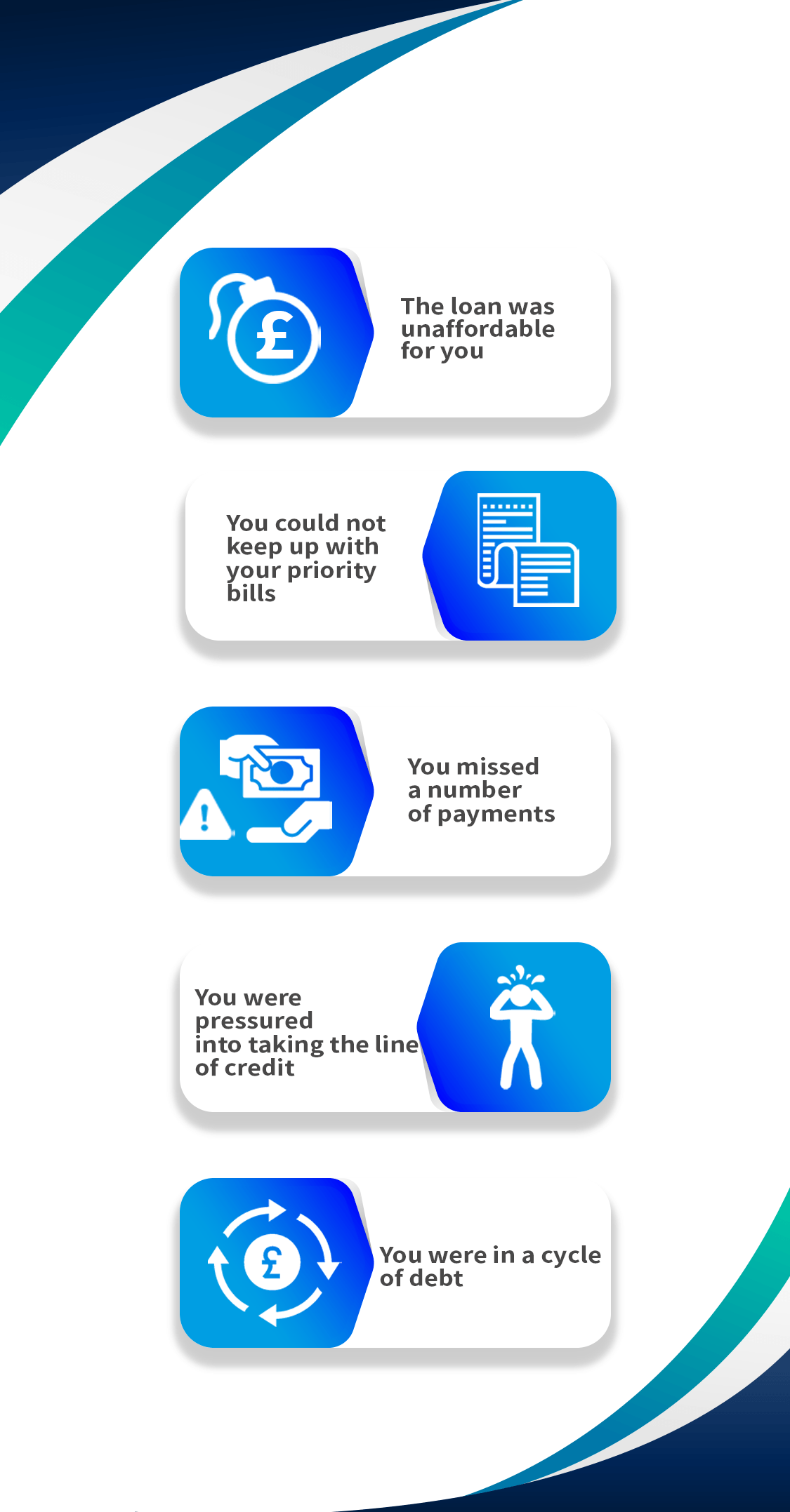 A set of blue and white buttons on a blue and white background.